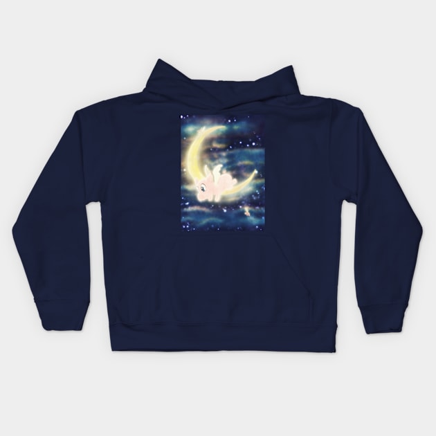 Hammy Over My Moon Kids Hoodie by Jarrodjvandenberg